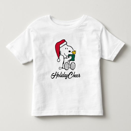 Peanuts | Snoopy Santa & Woodstock Gift Kinder Shirts (Voorkant)