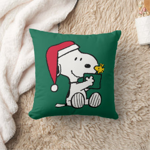 Peanuts Snoopy Santa & Woodstock Gift Kussen