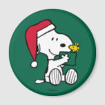 Peanuts | Snoopy Santa & Woodstock Gift Magneet<br><div class="desc">Bekijk dit leuke Peanuts Christmas-ontwerp.</div>