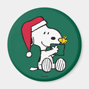 Peanuts   Snoopy Santa & Woodstock Gift Magneet