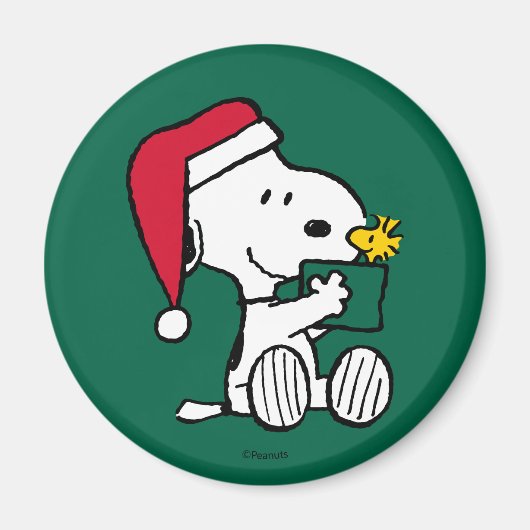 Peanuts | Snoopy Santa & Woodstock Gift Magneet (Voorkant)