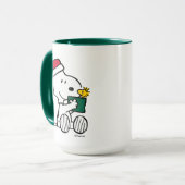 Peanuts | Snoopy Santa & Woodstock Gift Mok (Voorkant links)