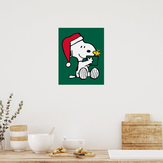 Peanuts | Snoopy Santa & Woodstock Gift Poster (Keuken)