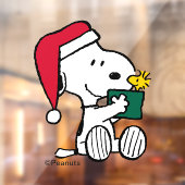 Peanuts | Snoopy Santa & Woodstock Gift Raamsticker (Vel 2)