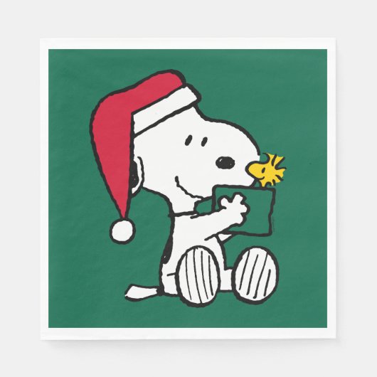 Peanuts | Snoopy Santa & Woodstock Gift Servet (Voorkant)