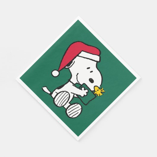Peanuts | Snoopy Santa & Woodstock Gift Servet (Hoek)