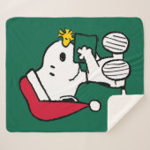 Peanuts | Snoopy Santa & Woodstock Gift Sherpa Deken (Voorkant (horizontaal))
