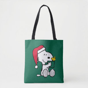Peanuts   Snoopy Santa & Woodstock Gift Tote Bag