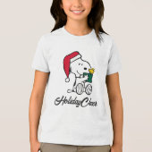 Peanuts | Snoopy Santa & Woodstock Gift Tri-Blend Shirt (Voorkant)
