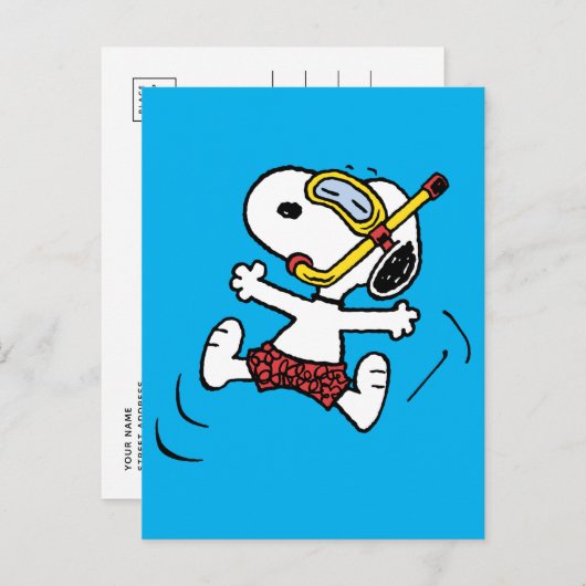 Peanuts | Snoopy Scuba Diver Briefkaart (Voorkant / Achterkant)