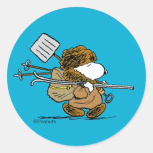 Peanuts Snoopy Sneeuw Krijger Ronde Sticker