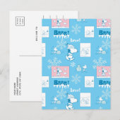 Peanuts | Snoopy Sneeuwdagpatroon Briefkaart (Voorkant / Achterkant)