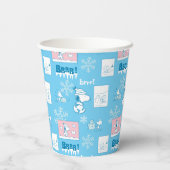 Peanuts | Snoopy Sneeuwdagpatroon Papieren Bekers (Achterkant)