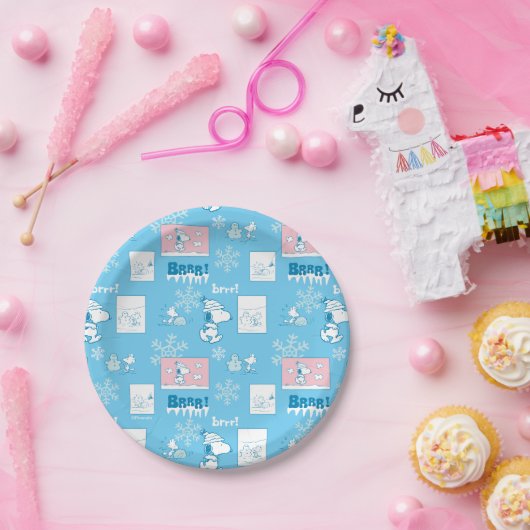 Peanuts | Snoopy Sneeuwdagpatroon Papieren Bordje (Feest)