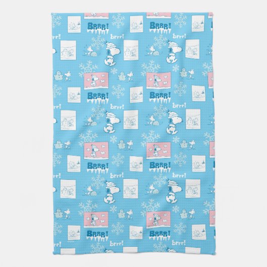 Peanuts | Snoopy Sneeuwdagpatroon Theedoek (Verticaal)