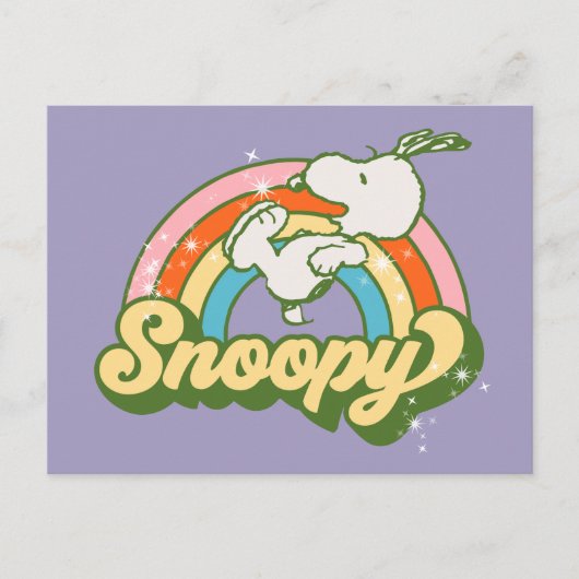 Peanuts | Snoopy Sparkle Rainbow Briefkaart (Voorkant)