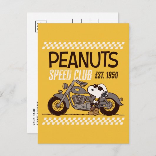 Peanuts | Snoopy Speed Club Briefkaart (Voorkant / Achterkant)