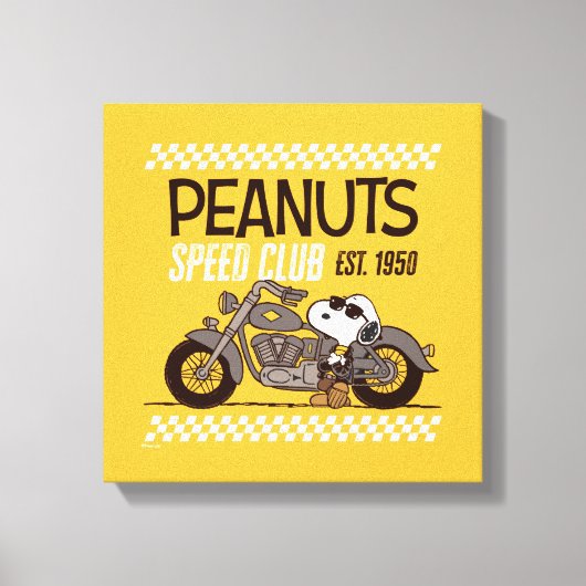 Peanuts | Snoopy Speed Club Canvas Afdruk (Voorkant)