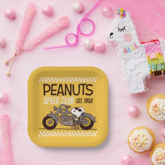 Peanuts | Snoopy Speed Club Papieren Bordje (Feest)