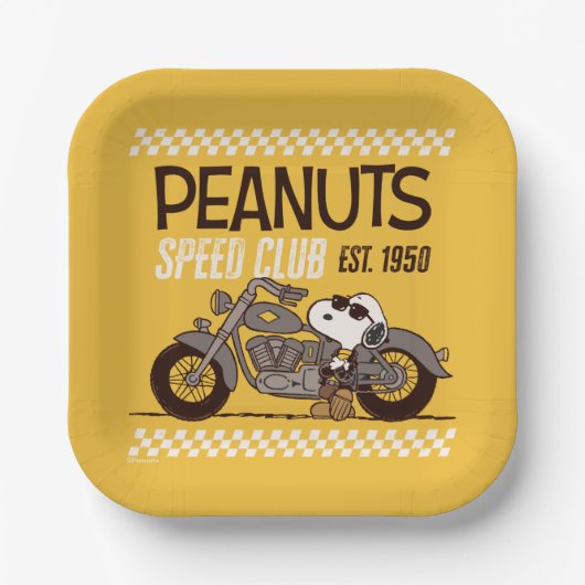 Peanuts | Snoopy Speed Club Papieren Bordje (Voorkant)