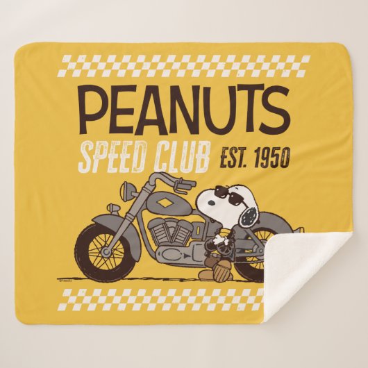 Peanuts | Snoopy Speed Club Sherpa Deken (Voorkant (horizontaal))