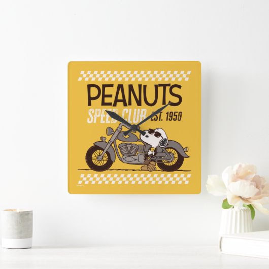 Peanuts | Snoopy Speed Club Vierkante Klok (Huis)