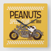 Peanuts | Snoopy Speed Club Vierkante Klok (Voorkant)