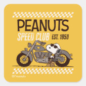 Peanuts | Snoopy Speed Club Vierkante Sticker (Voorkant)