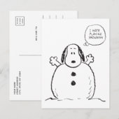 Peanuts | Snoopy Spelen Sneeuwman Briefkaart (Voorkant / Achterkant)