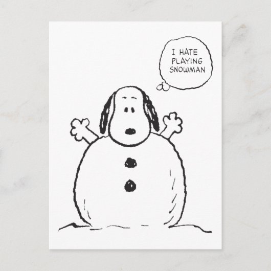 Peanuts | Snoopy Spelen Sneeuwman Briefkaart (Voorkant)