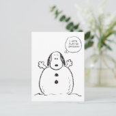 Peanuts | Snoopy Spelen Sneeuwman Briefkaart (Staand voorkant)