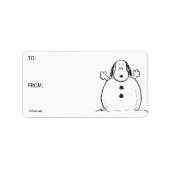 Peanuts | Snoopy Spelen Snowman Gift Label (Voorkant)