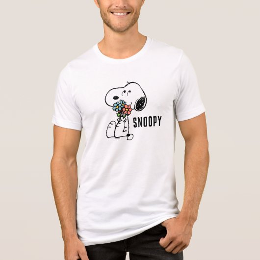 Peanuts | Snoopy Stop & Ruik de bloemen Tri-Blend Shirt (Voorkant)
