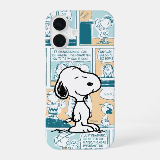 Peanuts | Snoopy strip patroon iPhone 16 Hoesje (Achterkant)