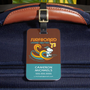 Peanuts Snoopy Surfboard wedstrijd Bagagelabel