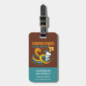 Peanuts | Snoopy Surfboard wedstrijd Bagagelabel (Voorkant verticaal)