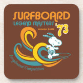 Peanuts | Snoopy Surfboard wedstrijd Bier Onderzetter (Voorkant)