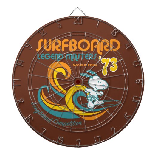 Peanuts | Snoopy Surfboard wedstrijd Dartbord (Voorkant)
