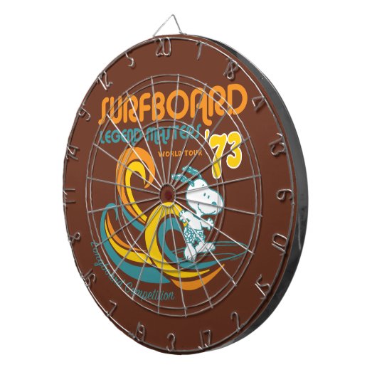 Peanuts | Snoopy Surfboard wedstrijd Dartbord (Voorkant Rechts)