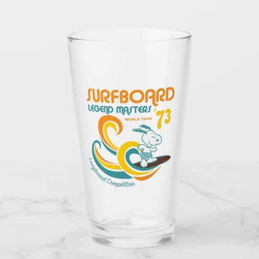 Peanuts | Snoopy Surfboard wedstrijd Glas (Voorkant)