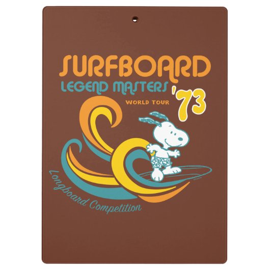 Peanuts | Snoopy Surfboard wedstrijd Klembord (Achterkant)