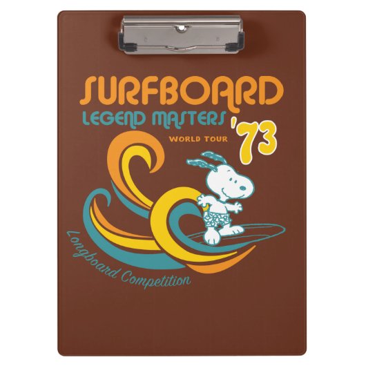 Peanuts | Snoopy Surfboard wedstrijd Klembord (Voorkant)