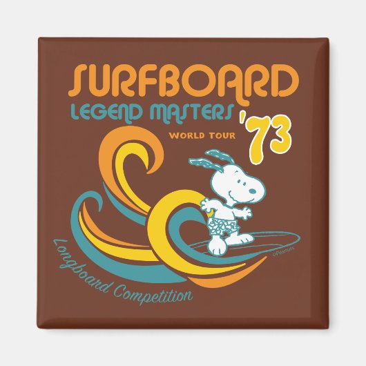 Peanuts | Snoopy Surfboard wedstrijd Magneet (Voorkant)