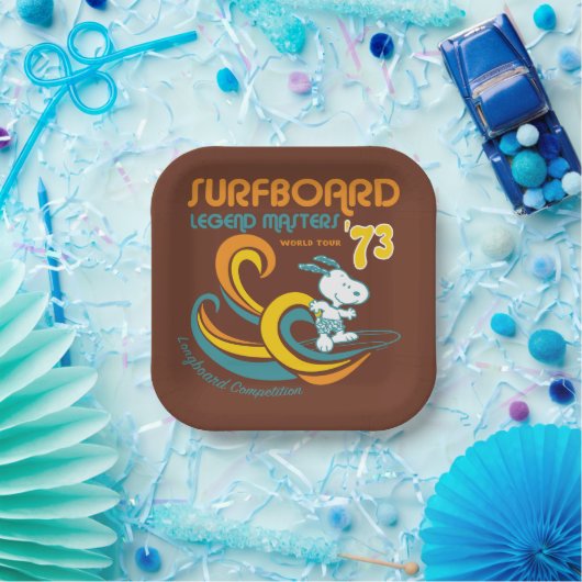 Peanuts | Snoopy Surfboard wedstrijd Papieren Bordje (Feest)