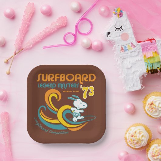 Peanuts | Snoopy Surfboard wedstrijd Papieren Bordje (Feest)