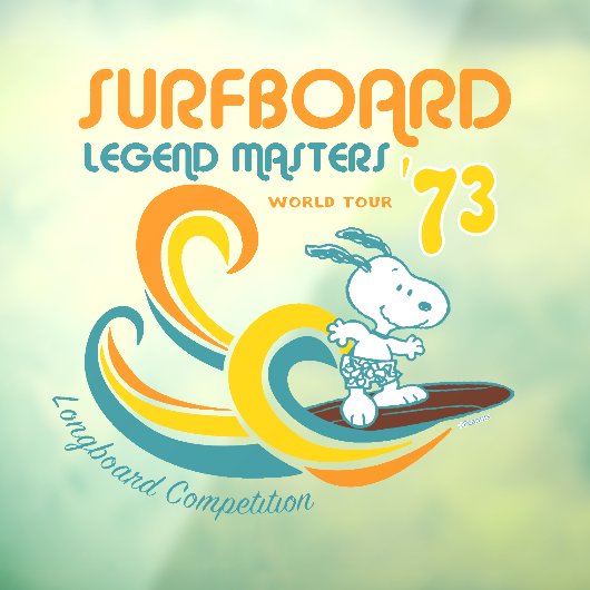 Peanuts | Snoopy Surfboard wedstrijd Raamsticker (Vel 3)