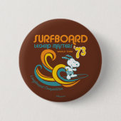 Peanuts | Snoopy Surfboard wedstrijd Ronde Button 5,7 Cm (Voorkant)