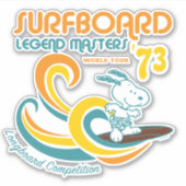 Peanuts | Snoopy Surfboard wedstrijd Sticker (Voorkant)