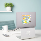 Peanuts | Snoopy Surfboard wedstrijd Sticker (Laptop op bureau)