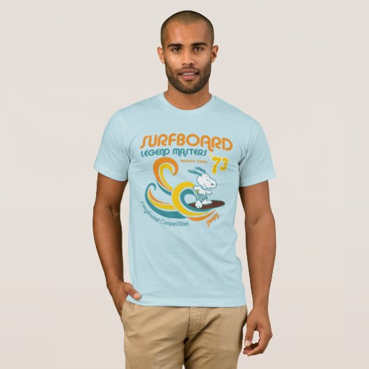 Peanuts | Snoopy Surfboard wedstrijd T-shirt (Voorkant volledig)